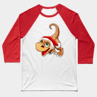 Dinosaur Baby Cute Santa Claus Baseball T-Shirt